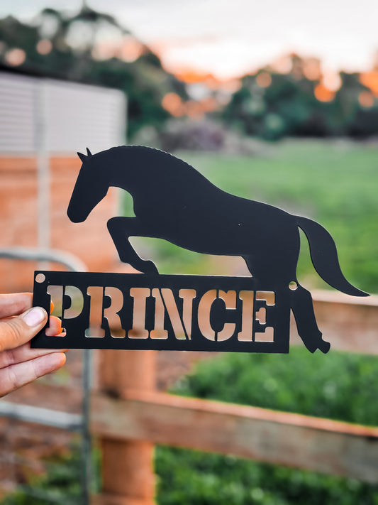 Custom Gate Name Plaque - Jumping