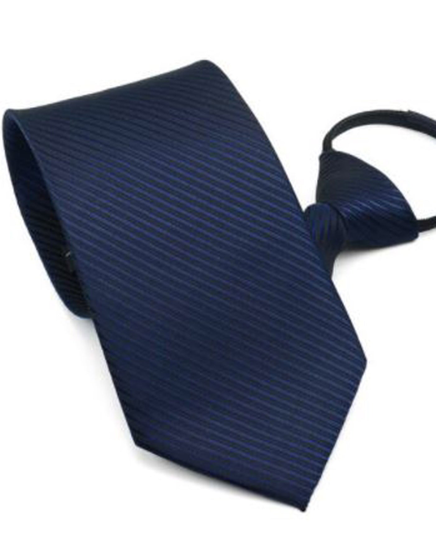 Poly/Satin Childs Zipper Tie | Navy
