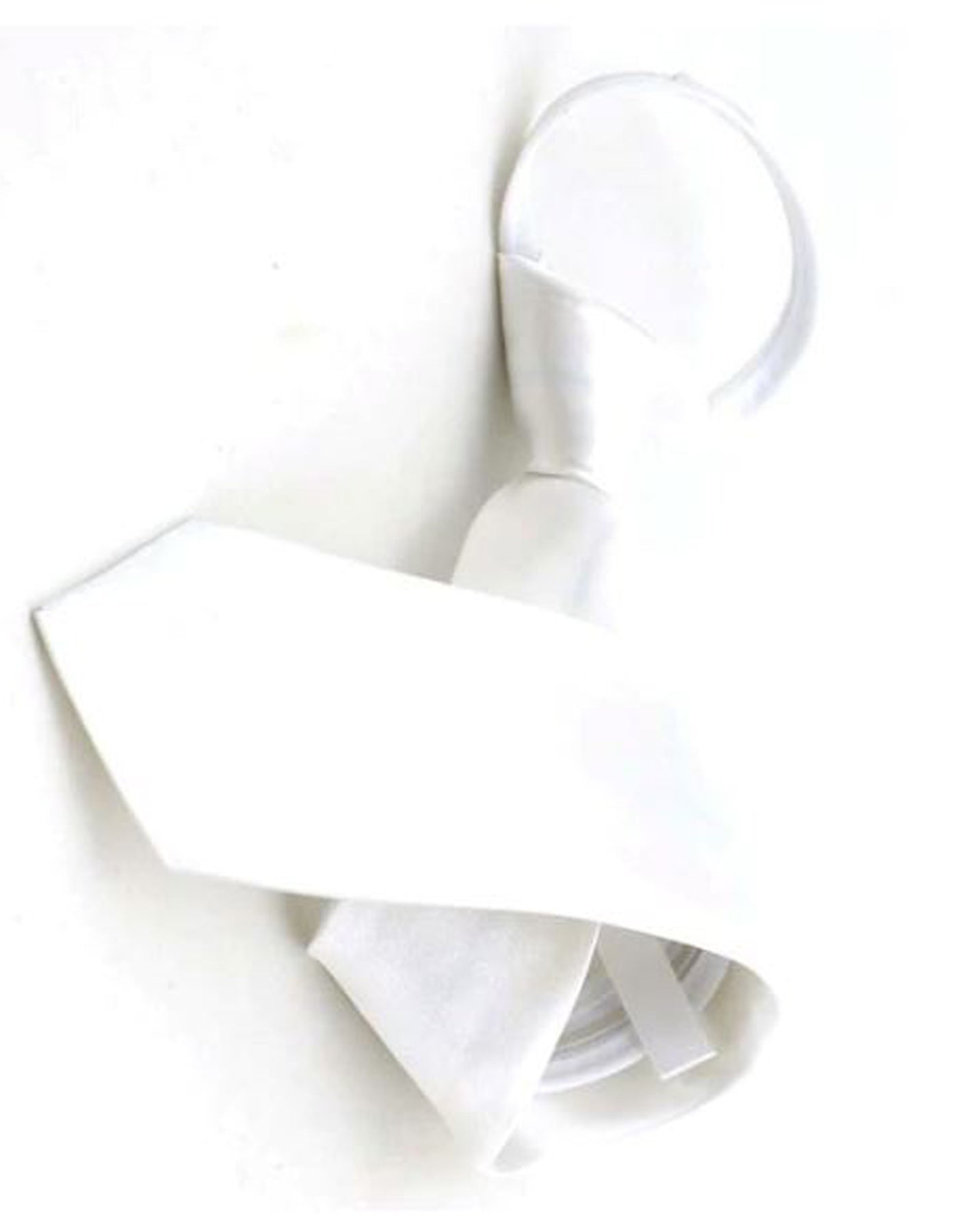 Poly/Satin Childs Zipper Tie | White