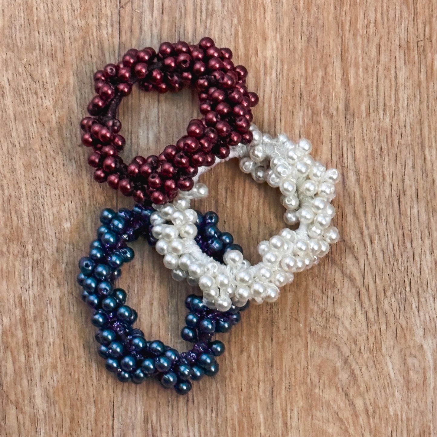 Beaded Pearl Scrunchie