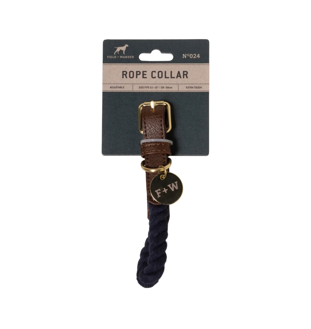 Small Rope Dog Collar | Navy