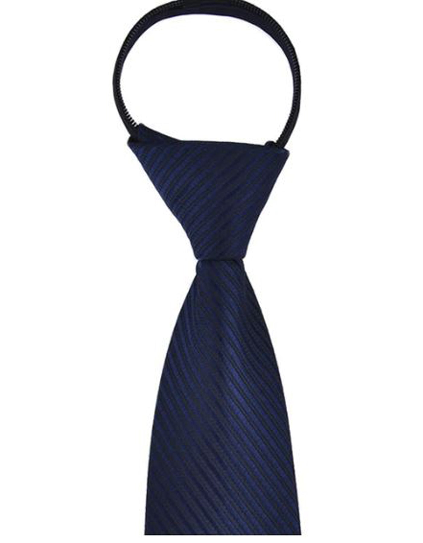 Poly/Satin Childs Zipper Tie | Navy