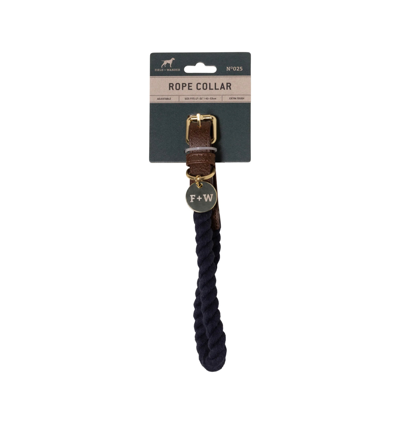 Large Rope Dog Collar | Navy