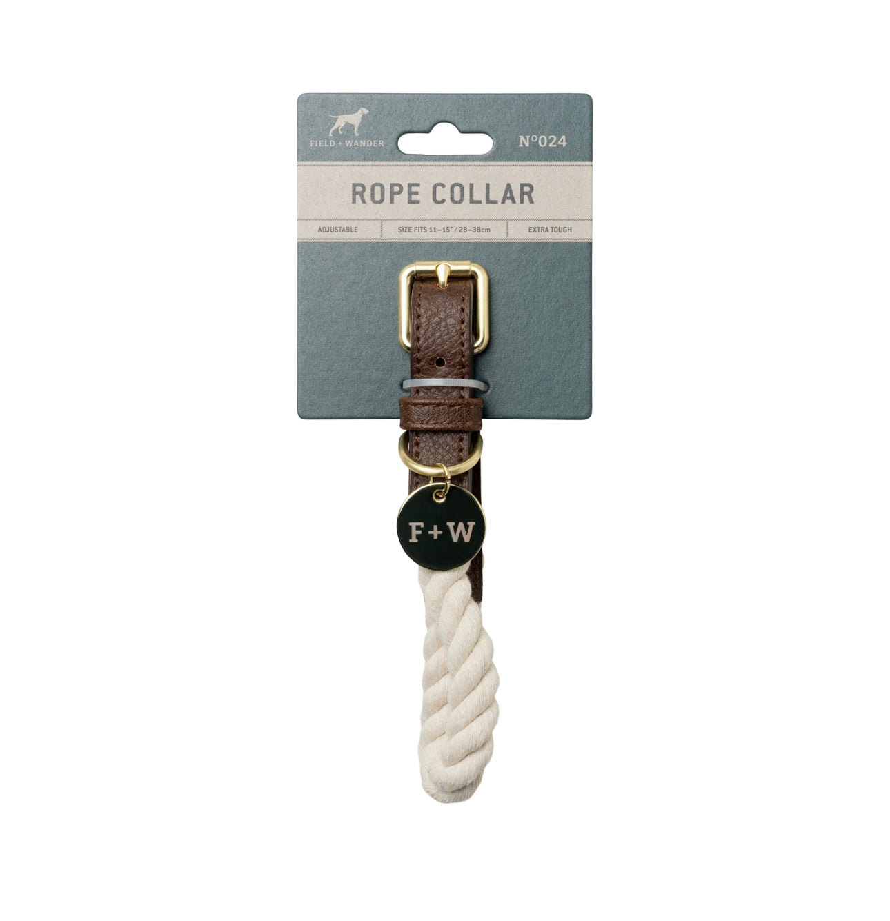 Small Rope Dog Collar | Cream