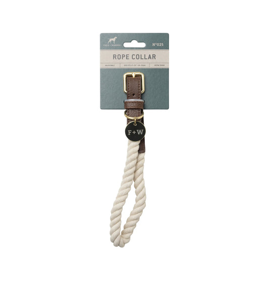 Large Rope Dog Collar | Cream