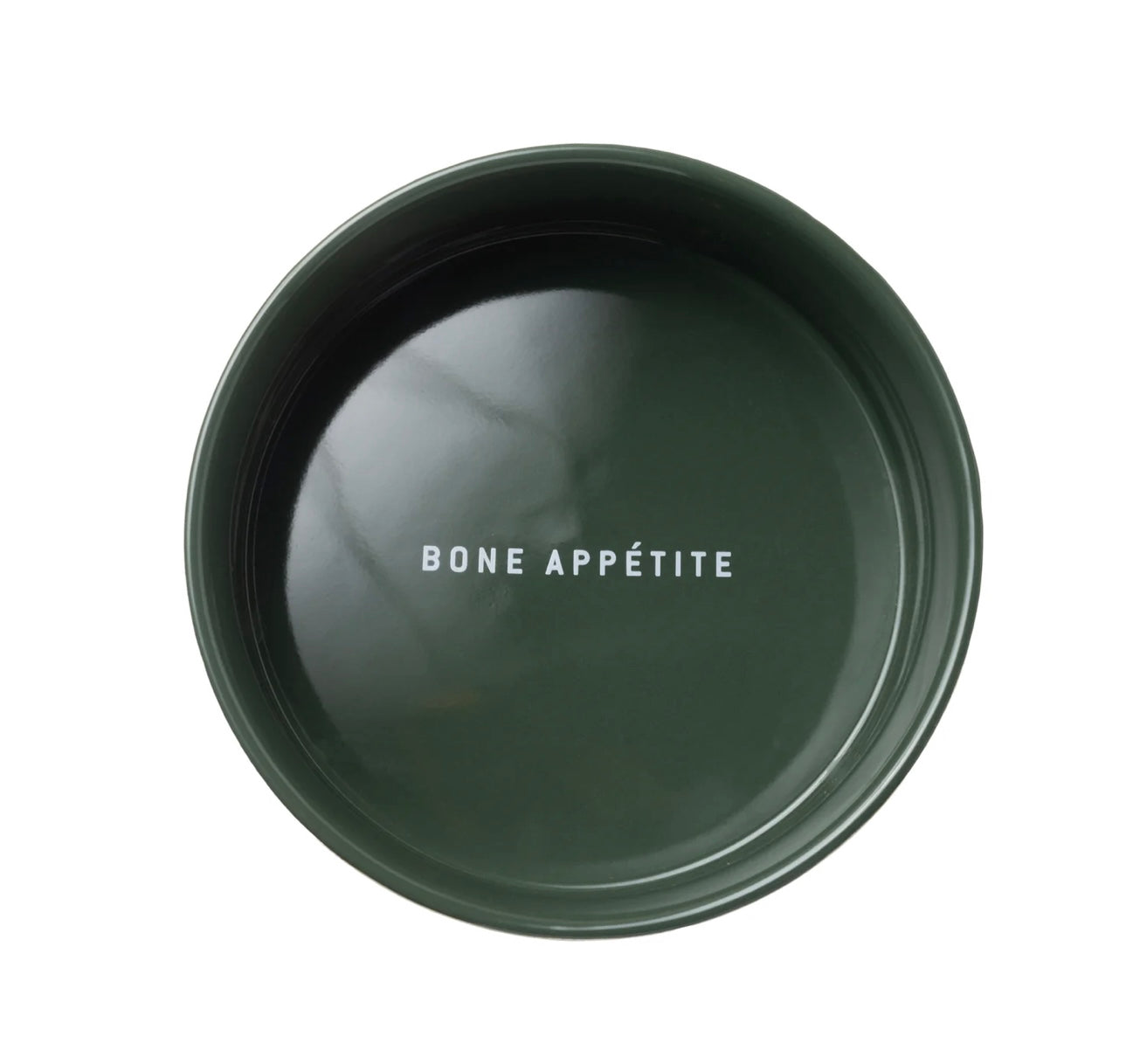 Ceramic Dog Bowl with Wooden Stand - Bone Appétite